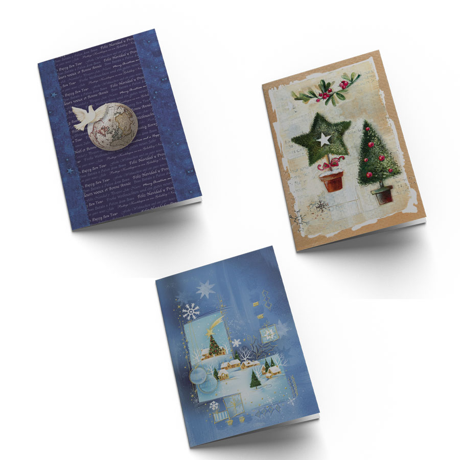 Cartes De Noël 3 Motifs A5