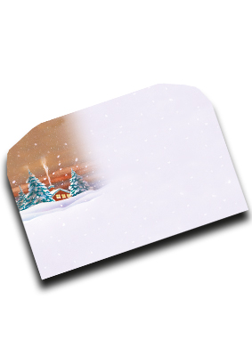 decadry-envelope-Christmas cottage-evm78